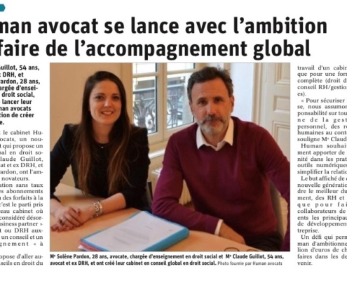 Article Le Progrès Lyon Human Avocats
